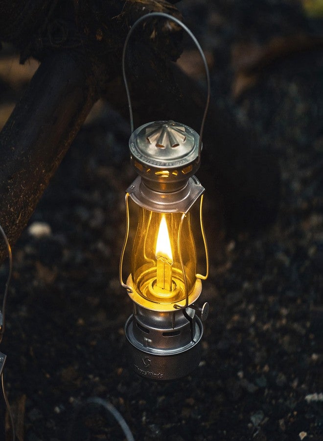 Thous Winds Vintage Oil Lantern, Waterproof Fuel Lantern with Carry Handle, for Outdoor Camping Hiking Patio Picnic, Retro Silver - Image 2