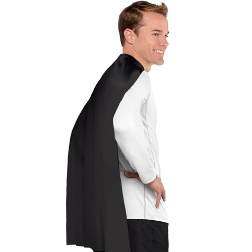 Amscan Black Cape Unisex Adult Costume - One Size Fits Most (1 Count) - Perfect for Cosplay, Parties, and More - Image 1