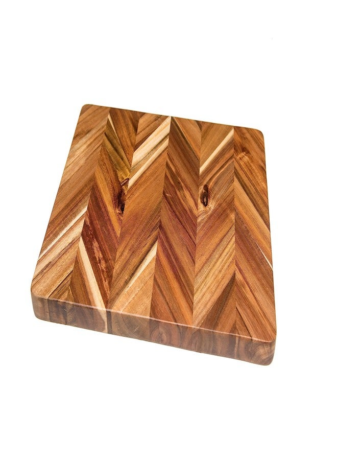 ليبر أنترناشونال لوح تقطيع وتقديم مستطيل الشكل من خشب الأكاسيا من ليبر إنترناشونال، بنمط متعرج، مزود بمقابض داخلية لتقطيع اللحوم والفواكه والخضراوات، متوسط الحجم، 12 بوصة × 16 بوصة × 1 بوصة سمك - Image 1