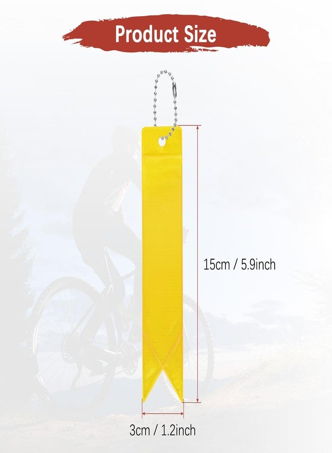 TIXIPEM Safety Reflector Pendants [8PCS] - Reflective Safety Keychain Gear with Chain Use for Backpack & Running & Cycling - [Golden-5.9IN/15CM] Double-Sided Reflective Tags - Image 3
