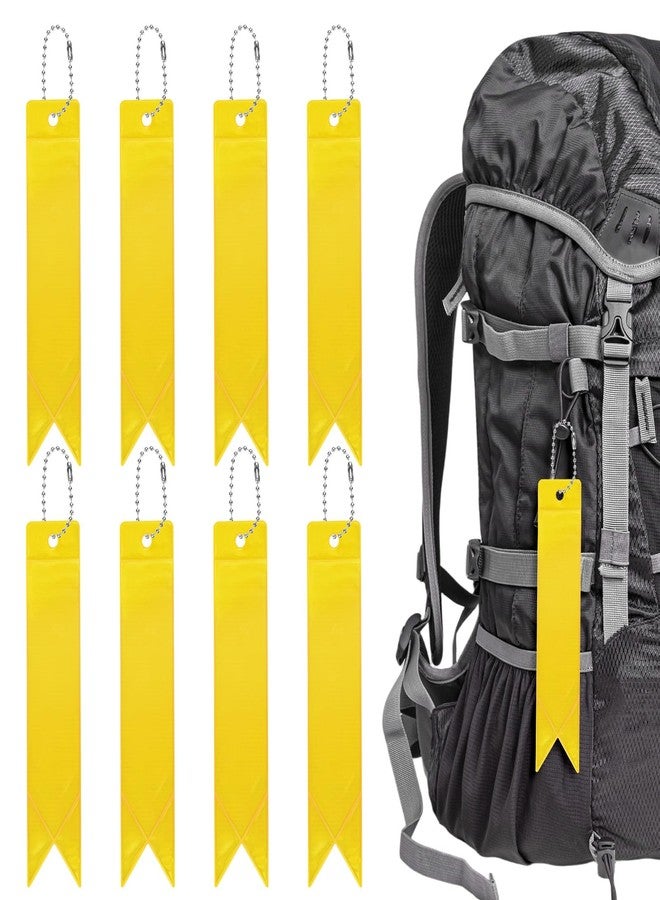 TIXIPEM Safety Reflector Pendants [8PCS] - Reflective Safety Keychain Gear with Chain Use for Backpack & Running & Cycling - [Golden-5.9IN/15CM] Double-Sided Reflective Tags - Image 1
