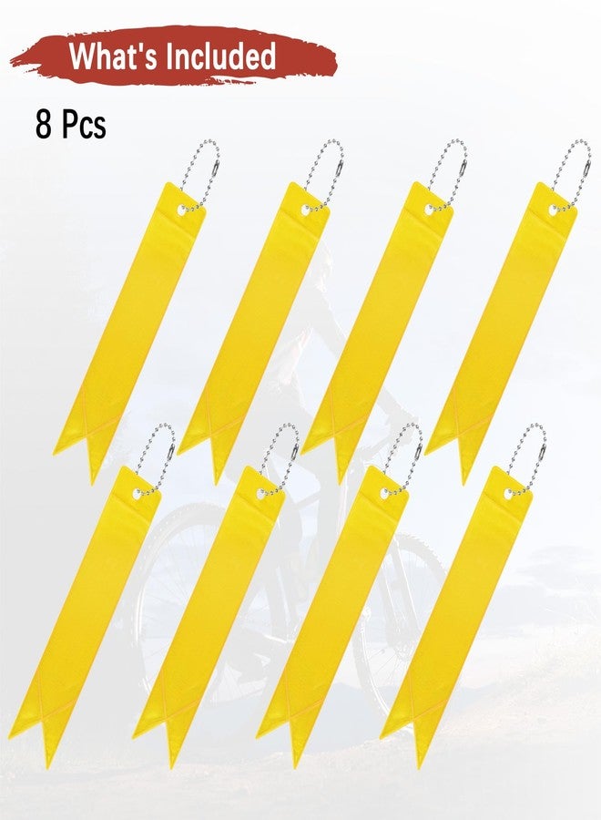 TIXIPEM Safety Reflector Pendants [8PCS] - Reflective Safety Keychain Gear with Chain Use for Backpack & Running & Cycling - [Golden-5.9IN/15CM] Double-Sided Reflective Tags - Image 4