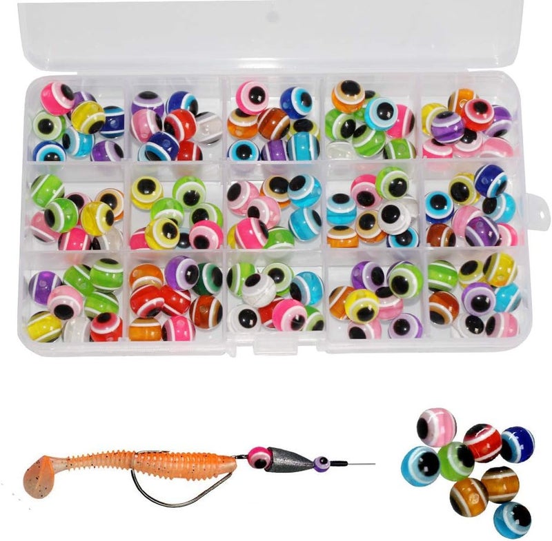 Laxygo 120pcs-300pcs Fish Eye Beads Fishing Line Beads Assorted Mixed Color Fishing Beads 6mm/8mm/10mm/12mm - Image 1