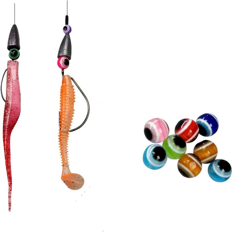 Laxygo 120pcs-300pcs Fish Eye Beads Fishing Line Beads Assorted Mixed Color Fishing Beads 6mm/8mm/10mm/12mm - Image 2
