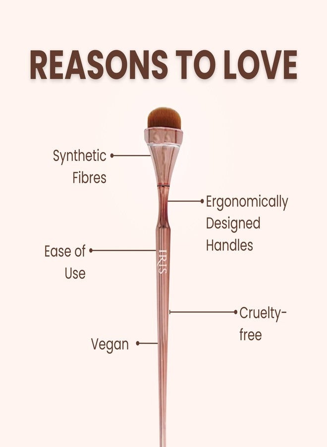 Iris Cosmetics Iris Luminous HD Highlighting Brush | Professional Makeup Brush for Highlighter & Glow | Cruelty-Free, Vegan, Soft Synthetic Fibres | Rose Gold Expert Beauty Tool for Radiant Finish - Image 3