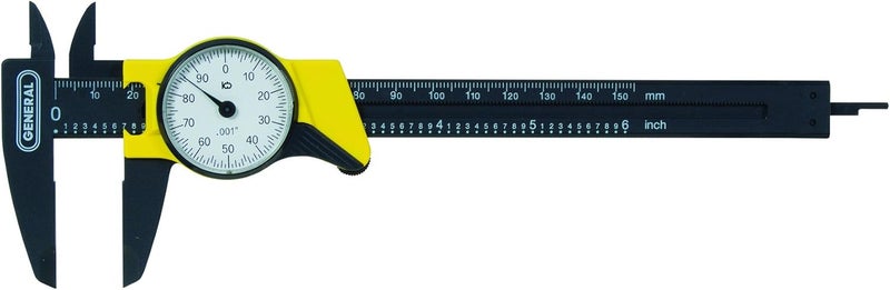 أداة قياس بلاستيكية من General Tools موديل 145 مقاس 6 بوصات، قراءة بالأجزاء من الألف