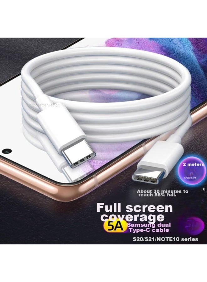 trendsetter W Dual-head Type-c Charging Cable, Fast Charging, 2 Meters, Compatible With S24/s23/s22/s21/s20/note20/ultra/a54/zflip And Other Samsung Devices - Image 1
