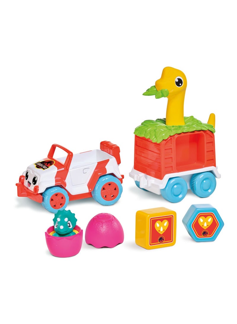 TOMY Toomies Dino Rescue Ranger: Interactive Brachiosaurus Trailer Set for Toddler Learning and Fun, Educational Toy, Motor Skills Development - Multicoloured - Image 1