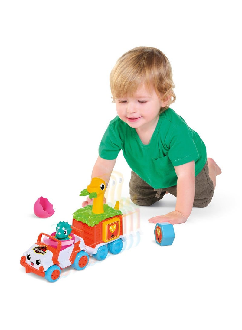 TOMY Toomies Dino Rescue Ranger: Interactive Brachiosaurus Trailer Set for Toddler Learning and Fun, Educational Toy, Motor Skills Development - Multicoloured - Image 2