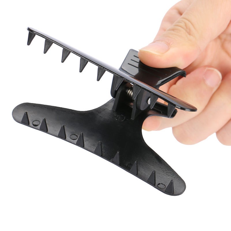 Hair Clip Set: Black Plastic Hair Clamps - Lightweight Tight Grip Hairpin for Women Daily Hair Styling & Sectioning - Image 1