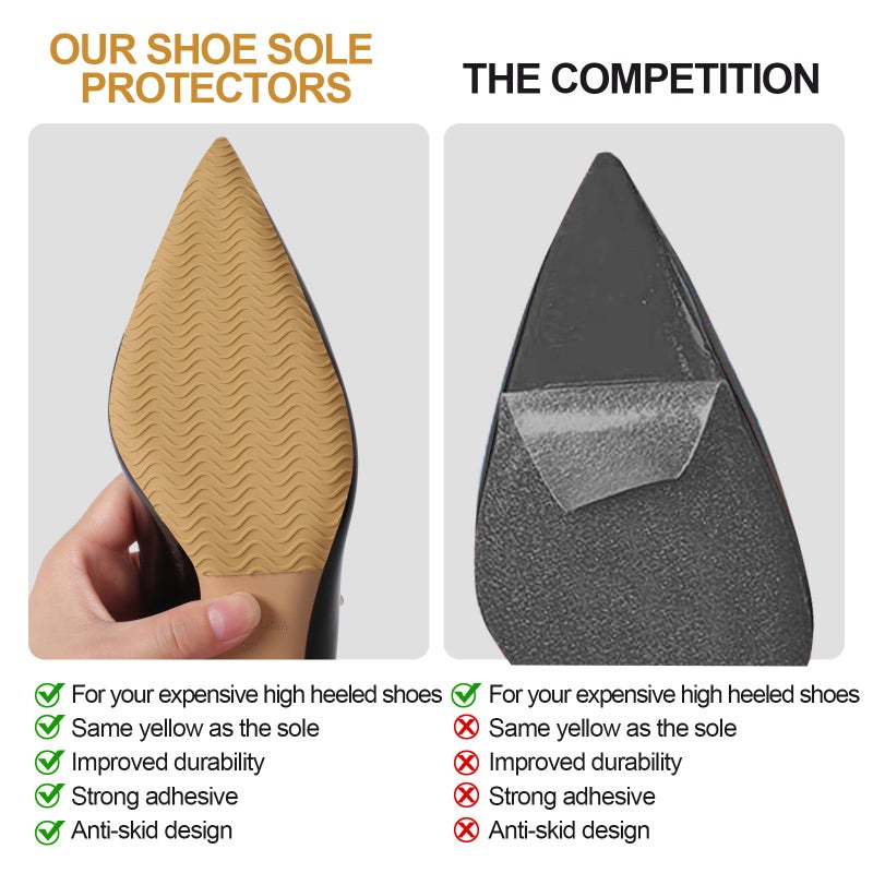 GQTJP Shoe Sole Bottom Protector, Self-Adhesive Grips, Non-Slip Pads, Sole Guard, Anti-Slip Grips for Bottom of Shoes - Image 5