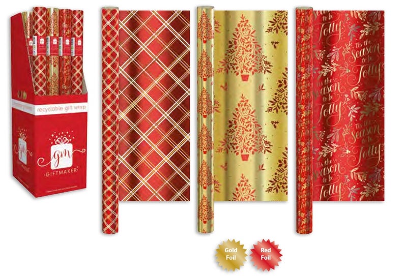 GIFTMAKER 1.5M Foil Christmas Traditions Gift Wrap - Image 2