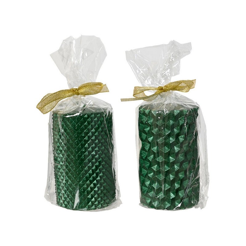 Kaemingk Metallic Pine Green Paraffin Pillar Candle for Christmas Table & Holiday Decoration, Indoor Décor– 10cm, 1-Piece Assorted - Image 1