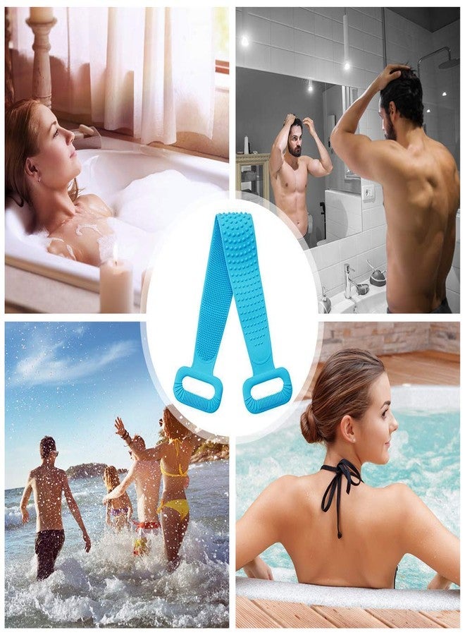 PlantaZee AK Trade Body Back Scrubber Bath Brush Washer For Dead Skin Removal Mens & Womens Double Side Brush Belt (BRU-Blue-001) - Image 5