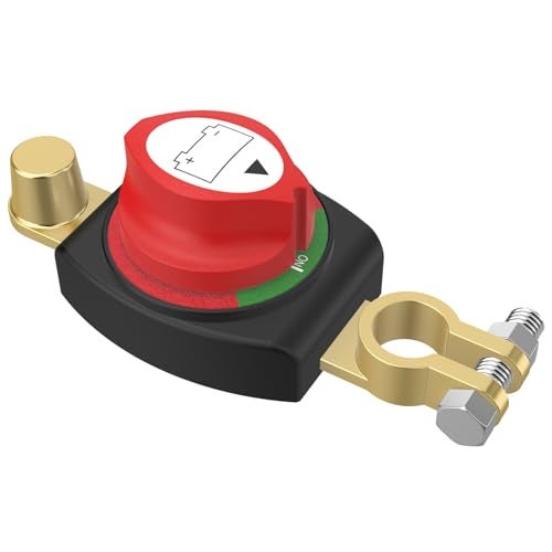 cnaodun Top Post Battery Disconnect Switch CNAODUN Battery Cut Off Switch 1248V Heavy Duty Battery Shut Off for Car RV Boat and VehicleOnOff - Image 1