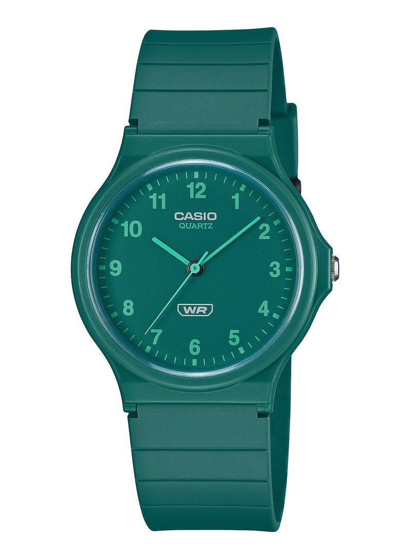 CASIO ساعة يد دائرية بحزام ريزين تناظري MQ-24B-3BDF