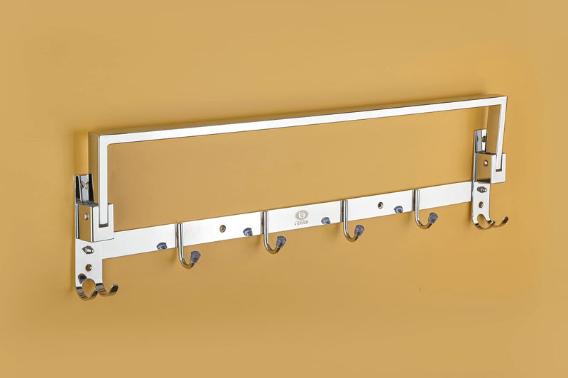 iSTAR Stainless Steel Folding Towel Rack/Towel Stand/Towel Rod/Towel Hanger/Rack Shelf for Bathroom/Bathroom Accessories (24 Inch) (Silver) - Image 3