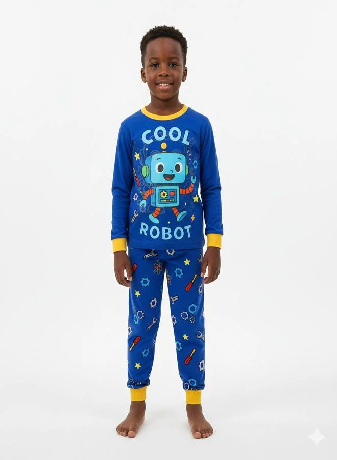 babyqlo Cool Robot Print Boys glow in the dark Pajama Set