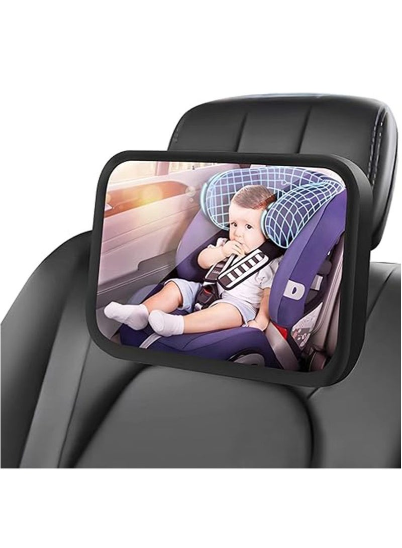 Apustim Infant Car Rearview Mirror Designed For Rear Facing Installation On Back Seats Offers a Wide，Clear Field Of View Essential For Rear Facing Infant Car Seats a Must Have For Newborns （Black） - Image 1