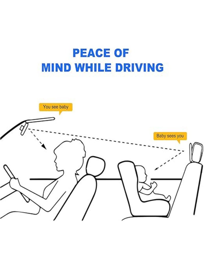 Apustim Infant Car Rearview Mirror Designed For Rear Facing Installation On Back Seats Offers a Wide，Clear Field Of View Essential For Rear Facing Infant Car Seats a Must Have For Newborns （Black） - Image 5