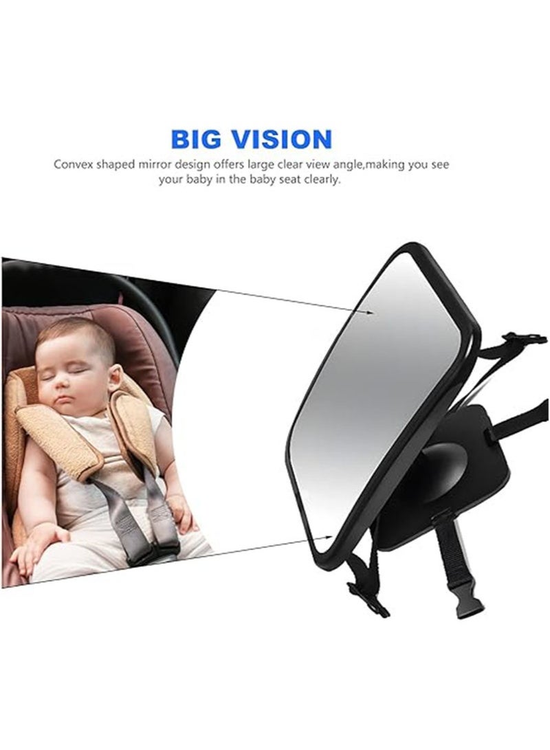 Apustim Infant Car Rearview Mirror Designed For Rear Facing Installation On Back Seats Offers a Wide，Clear Field Of View Essential For Rear Facing Infant Car Seats a Must Have For Newborns （Black） - Image 2