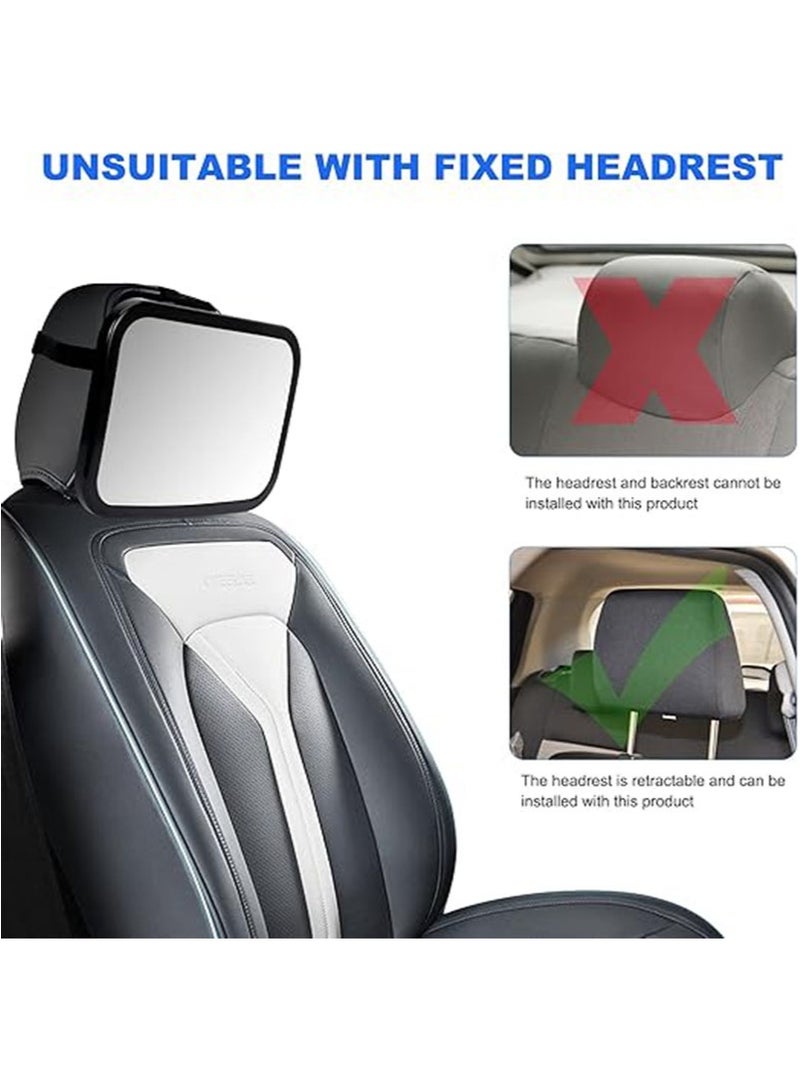 Apustim Infant Car Rearview Mirror Designed For Rear Facing Installation On Back Seats Offers a Wide，Clear Field Of View Essential For Rear Facing Infant Car Seats a Must Have For Newborns （Black） - Image 4