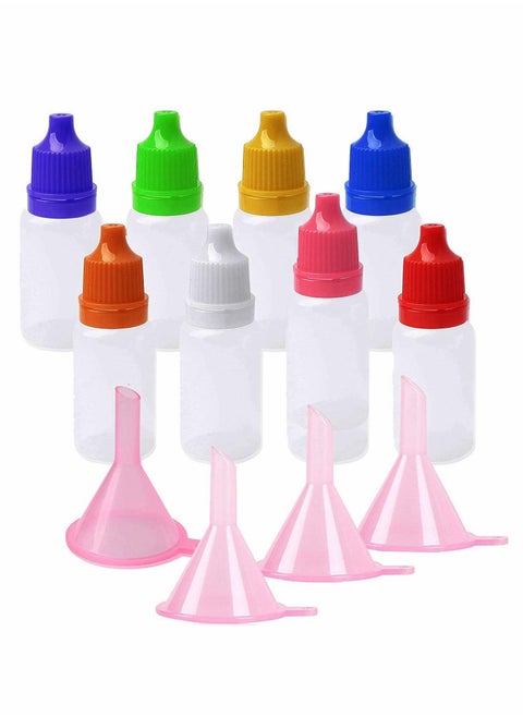 16 Pieces Squeezable Dropper Bottles White Translucent Plastic Eye Liquid Empty Dropper 10ml Empty Squeezable Bottles with 1 Pcs Funnel and Pipette