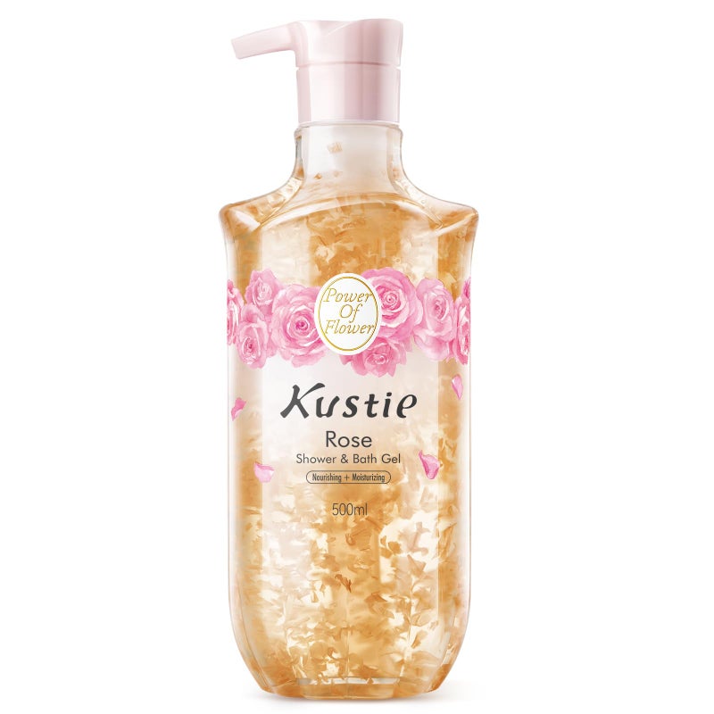 Kustie Rose Petal Body Wash - Real Petals, Rose Water & Essential Oil for Deep Nourishing, Dewy & Silky-Smooth Skin with Hyaluronic Acid, Free From Paraben, Sulfate & Phthalate, 16.9 Fl Oz - Image 1