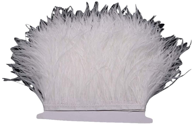 34 Colours Quality Ostrich Feather Trimming Fringe for Millinery Craft Dress Making Ivory