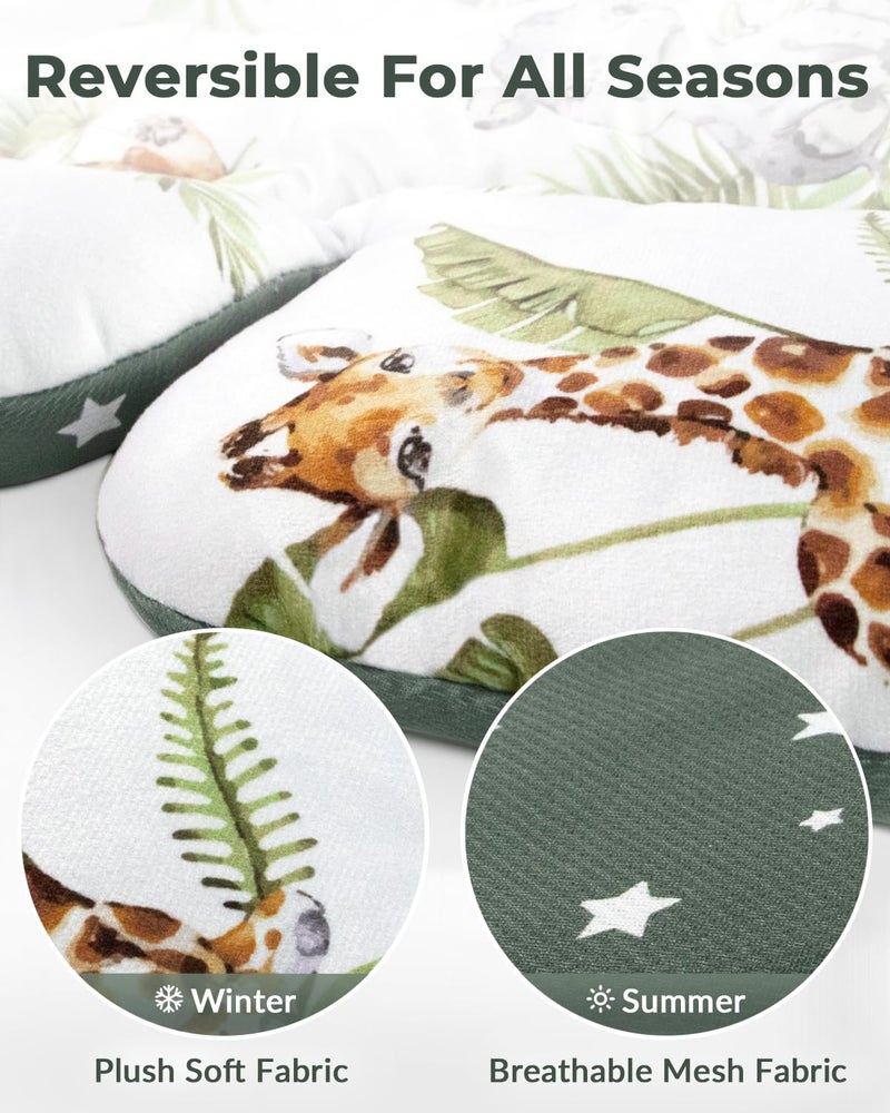 Sweetwavet Infant Insert Compatible with 4moms Mamaroo Swing and Infant Carseat, Including 3 Replacement Balls, Reversible Newborn Insert for Baby Swing, Stroller, Bouncer, Soft Fabric - Animals - Image 4