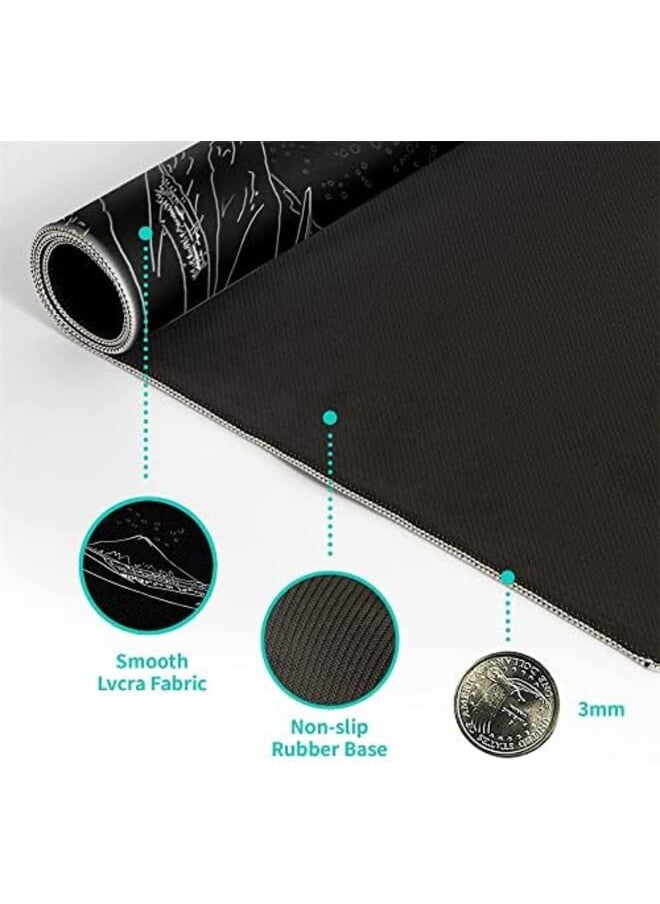 Japanese Sea Wave Large Mouse Pad Anime Black Gaming Mouse Pad Extended Kanagawa Mouse Mat Desk Pad 3Mm Thick Long Non Slip Rubber Base Mice Pad 31.5X11.8 Inch - pzsku/Z637E4C7D7E61839E114DZ/45/_/1715317486/ed6c0d7f-8837-4071-8235-73e37f62f680