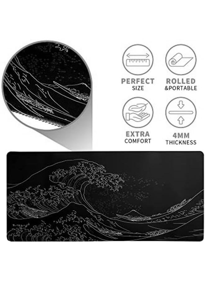 Japanese Sea Wave Large Mouse Pad Anime Black Gaming Mouse Pad Extended Kanagawa Mouse Mat Desk Pad 3Mm Thick Long Non Slip Rubber Base Mice Pad 31.5X11.8 Inch - pzsku/Z637E4C7D7E61839E114DZ/45/_/1715317495/67f49e1c-4914-4231-8091-2751e33ac941