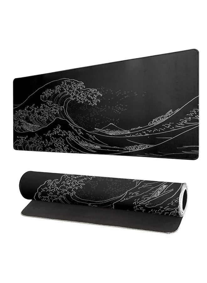 Japanese Sea Wave Large Mouse Pad Anime Black Gaming Mouse Pad Extended Kanagawa Mouse Mat Desk Pad 3Mm Thick Long Non Slip Rubber Base Mice Pad 31.5X11.8 Inch - pzsku/Z637E4C7D7E61839E114DZ/45/_/1715317498/b799259a-5f7d-432a-836f-626b991c0254