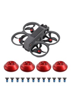 KASTWAVE 4Pcs Motor Cover for DJI Avata 2, Aluminum Alloy Motor Covers, Motor Protect Guard, Dustproof Waterproof Protective Motor Cover Cap, Drone Motor Cover, for DJI Avata 2 Drone Accessories (Red)  - Image 1