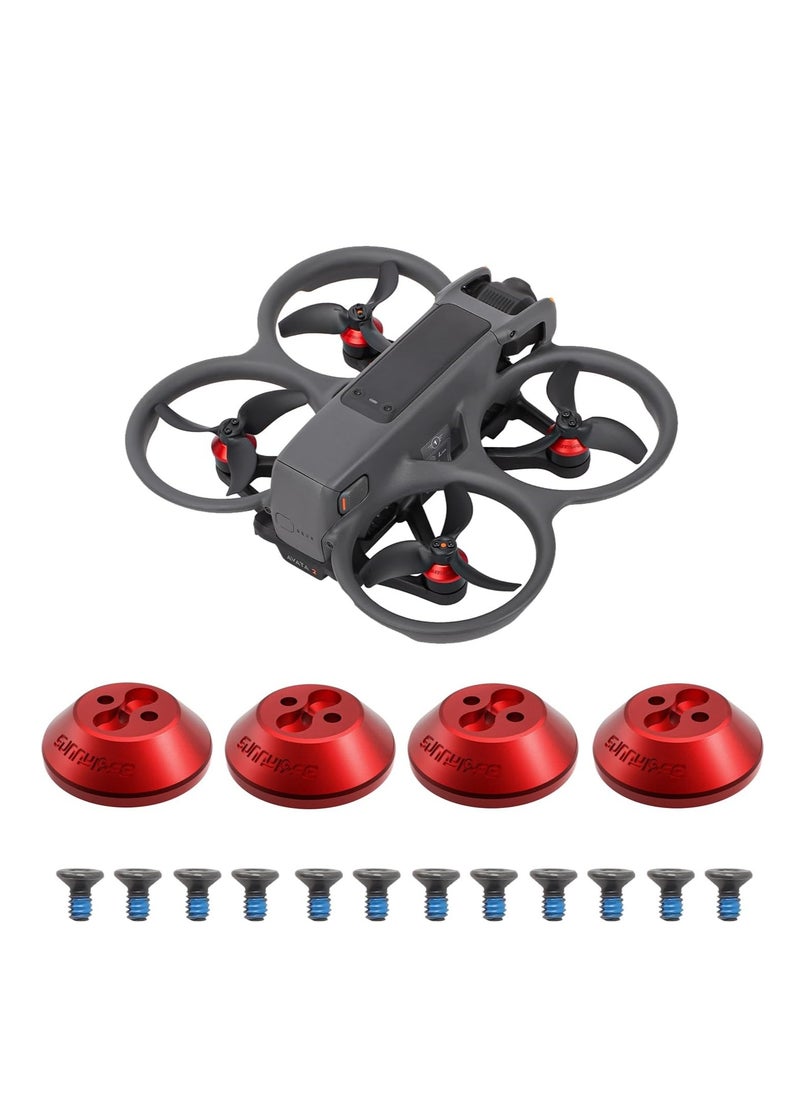 KASTWAVE 4Pcs Motor Cover for DJI Avata 2, Aluminum Alloy Motor Covers, Motor Protect Guard, Dustproof Waterproof Protective Motor Cover Cap, Drone Motor Cover, for DJI Avata 2 Drone Accessories (Red)  - Image 1