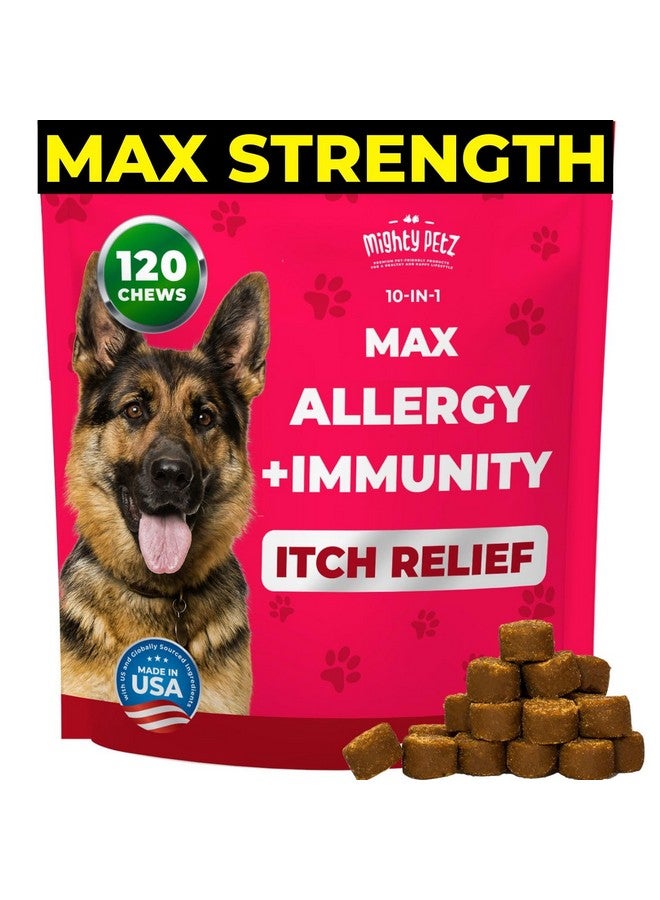 مايتي بيتز ماكس علكات لتخفيف حساسية الكلاب - تخفيف الحكة مع اللبأ والبروبيوتيك ودعم المناعة للحساسية الموسمية وحكة الجلد - Image 1