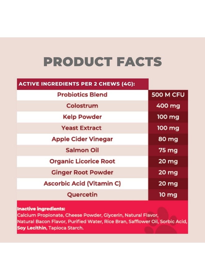 مايتي بيتز ماكس علكات لتخفيف حساسية الكلاب - تخفيف الحكة مع اللبأ والبروبيوتيك ودعم المناعة للحساسية الموسمية وحكة الجلد - Image 4