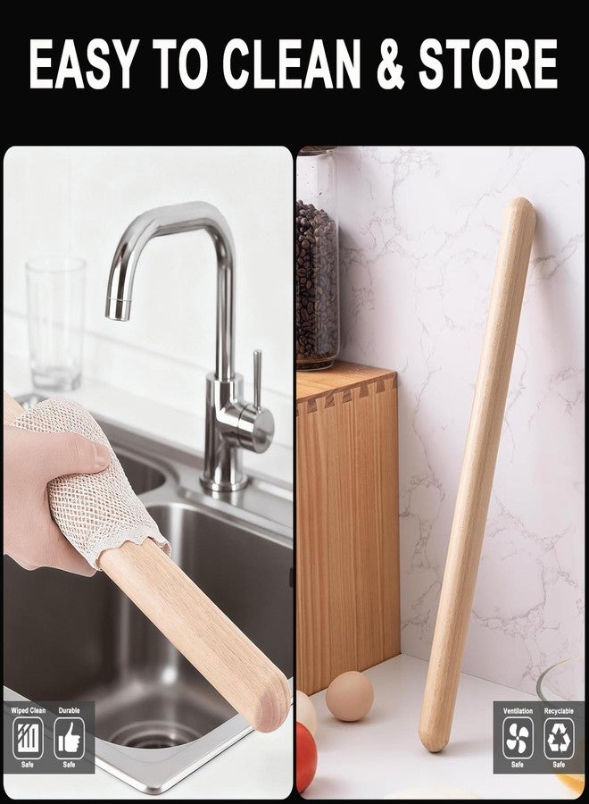 Lmoszuak 17.78 Inches French Rolling Pin,Extra-long Wood Rolling Pin for Baking,Classic Wooden Dough Roller for Fondant Pizza Pie Crust Cookie Pastry, Essential Kitchen Utensil,（Beech wood） - Image 5