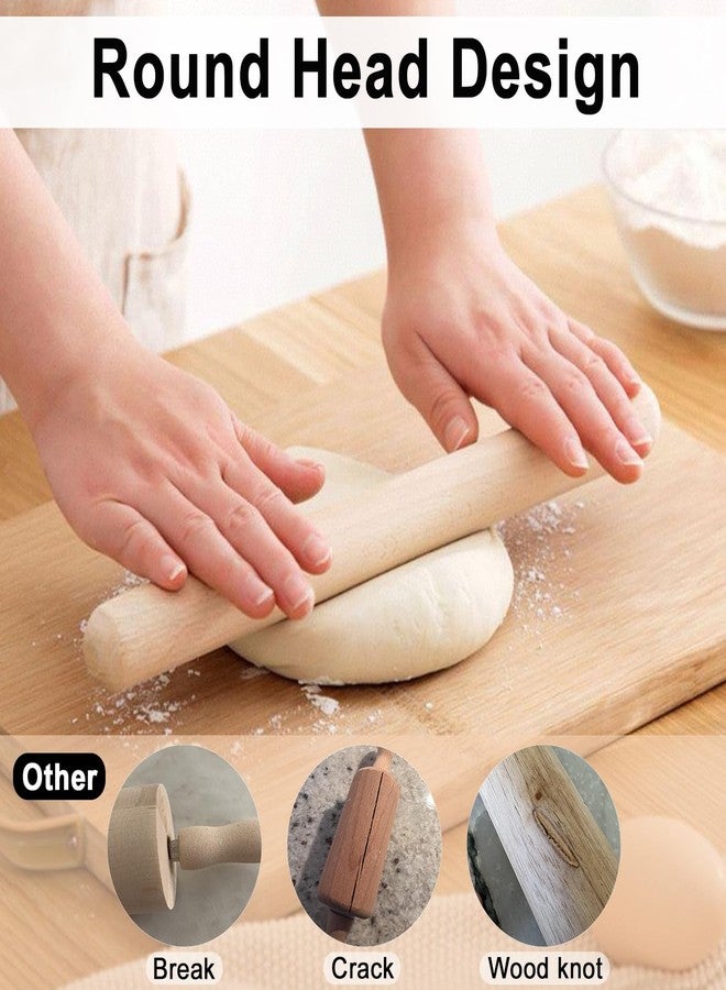 Lmoszuak 17.78 Inches French Rolling Pin,Extra-long Wood Rolling Pin for Baking,Classic Wooden Dough Roller for Fondant Pizza Pie Crust Cookie Pastry, Essential Kitchen Utensil,（Beech wood） - Image 3