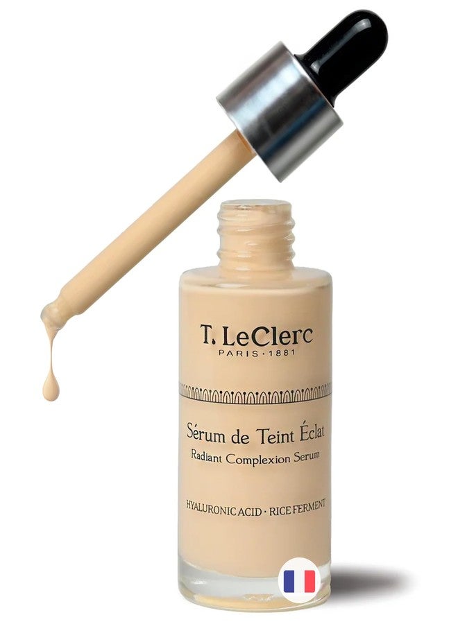 T. LeClerc T.LeClerc Anti-Aging Radiance Serum No. 1 Ivory - Fluid Foundation Care, Luminous & Unified Complexion, Second Skin Effect, Hyaluronic Acid, 30 ml (Biscuit) - Image 1