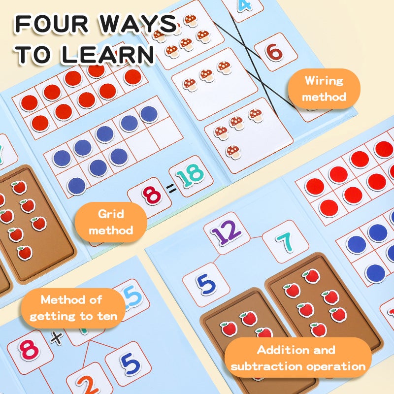 Senmu Full English Kindergarten Mathematics Enlightenment Addition And Subtraction Teaching Aids Digital Decomposition Ten-Grid Array Children'S Magnetic Toys - Image 4