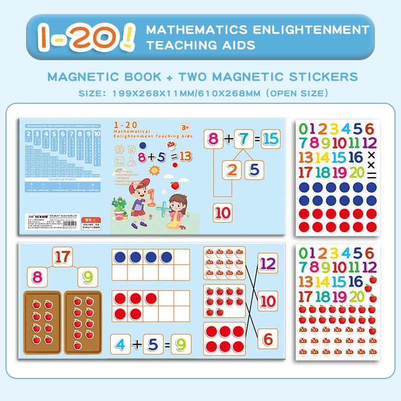 Senmu Full English Kindergarten Mathematics Enlightenment Addition And Subtraction Teaching Aids Digital Decomposition Ten-Grid Array Children'S Magnetic Toys - Image 1