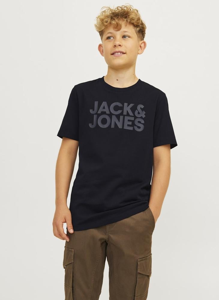 Jack & Jones Junior Kids Jjecorp Logo Crew Neck T-Shirt - Image 1
