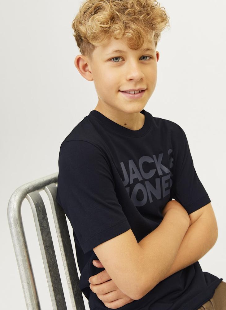 Jack & Jones Junior Kids Jjecorp Logo Crew Neck T-Shirt - Image 3