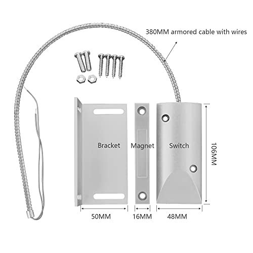 WESUA Magnetic Switch Alarm Sensor Overhead Garage Door Contacts with L Bracket - Image 4