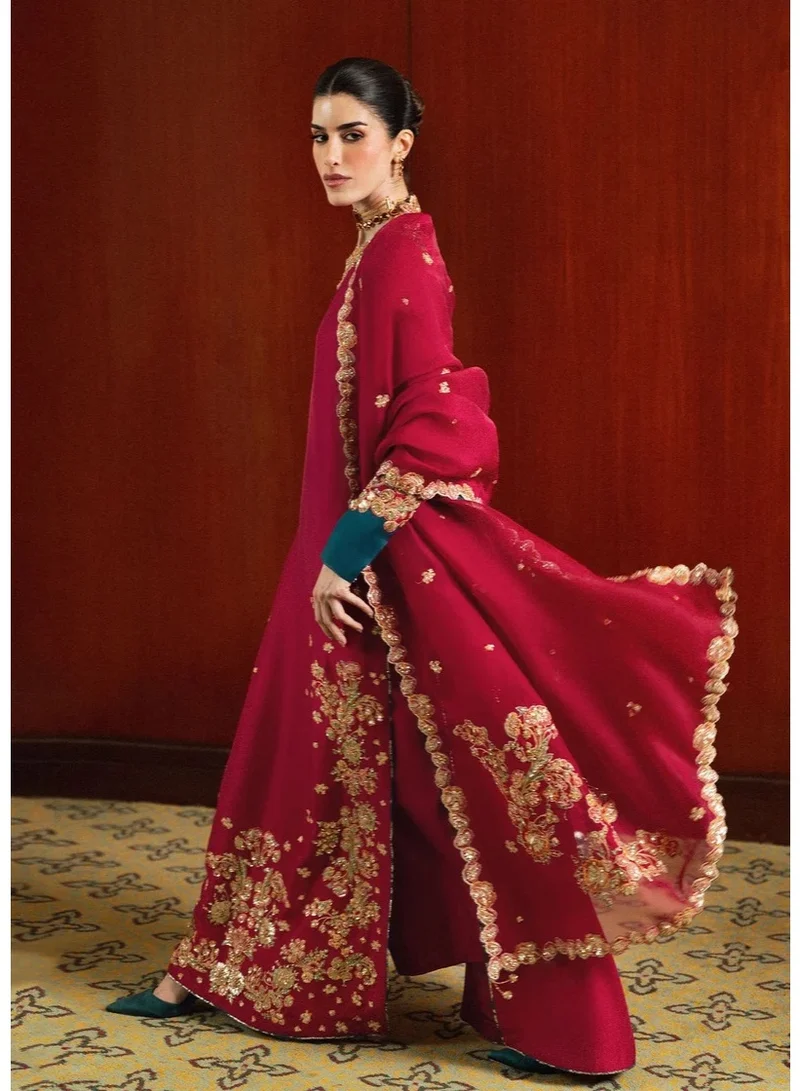 Bazm-A Fashion Atelier  Luxury 2-Piece Pink Embroidered Kaftan Dress with Dupatta Chest 42-44 for Women | Best Price UAE