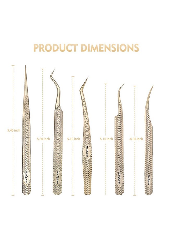 Ms.Queen - Ms.Queen Lash Tweezers for Eyelash Extension-Professional Lashing Tweezers for Mega Volume Mink Eyelashes Extensions Applying - Image 1