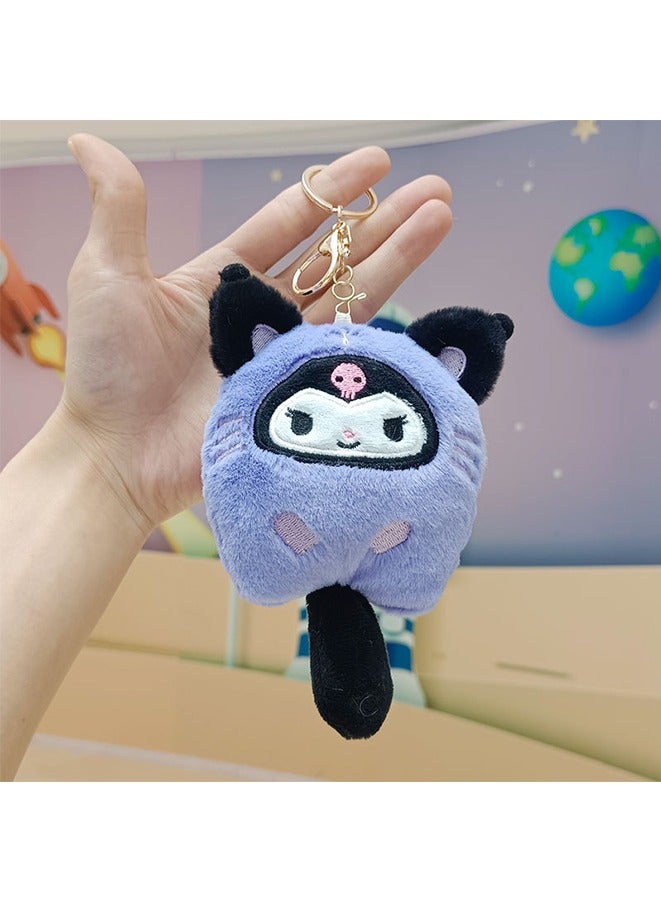 Kuromi Lovely Plush Toys Doll Keychain long tail Kuromi 15cm Plush Doll for Backpack,car,stationery box pendant - Image 1