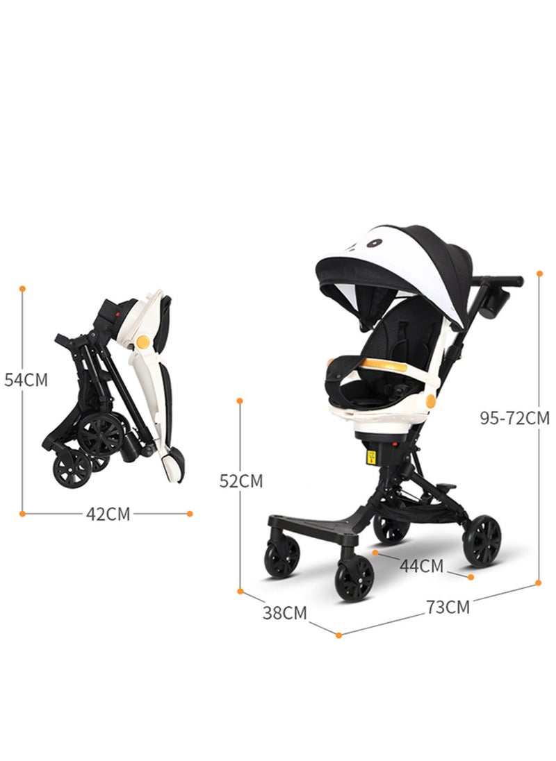 Generic Lightweight Stroller Two-way Pushing Foldable Can Be lying Can Sitting with Canopy Suitable For Children Aged 1-5 Black Red  - Image 2