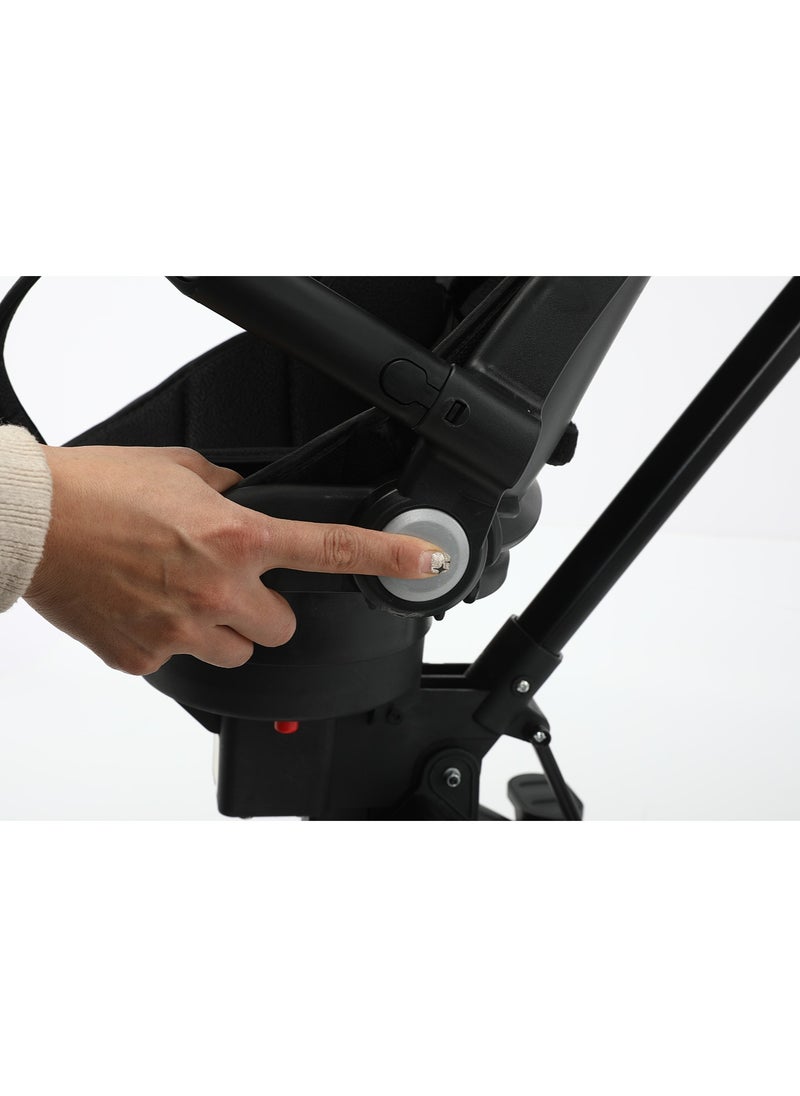 Generic Lightweight Stroller Two-way Pushing Foldable Can Be lying Can Sitting with Canopy Suitable For Children Aged 1-5 Black Red  - Image 4